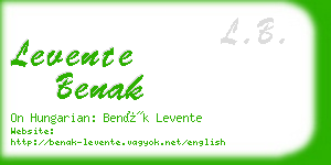 levente benak business card